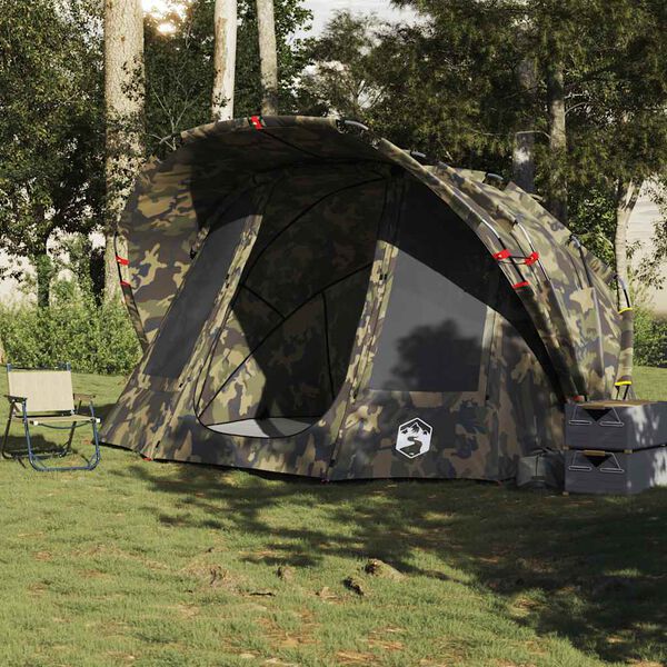 vidaXL Tente de pêche 5 personnes camouflage imperméable