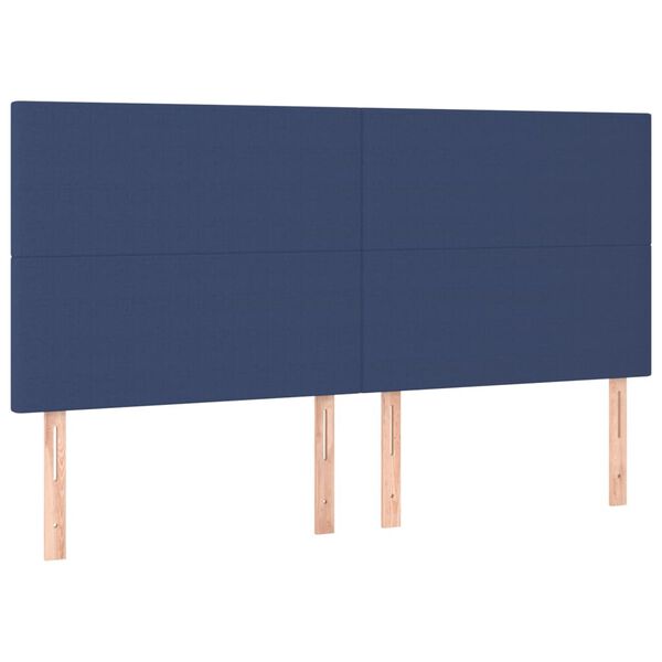vidaXL T&ecirc;te de lit Bleu 160x5x118/128 cm Tissu