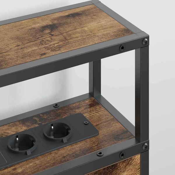 vidaXL T&ecirc;te de lit de rangement Ch&ecirc;ne fum&eacute; 140 cm Bois d'ing&eacute;nierie