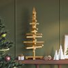 vidaXL Arbre de Noël en bois Marron 90 cm Bois massif en pin