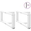 vidaXL Pieds de table basse en T, 2 pi&egrave;ces, blanc, 60 x 25 x (30-31) cm, acier