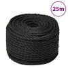 vidaXL Corde de travail Noir 10 mm 25 m polypropyl&egrave;ne