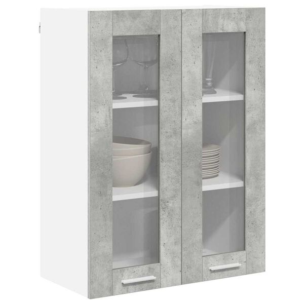 vidaXL Armoire suspendue Gris b&eacute;ton 60 x 31 x 80 cm Bois d'ing&eacute;nierie