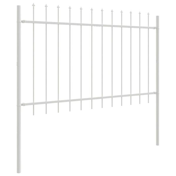 vidaXL Clôture de jardin Blanc 6,8 x 1,2 m Acier peint par poudre