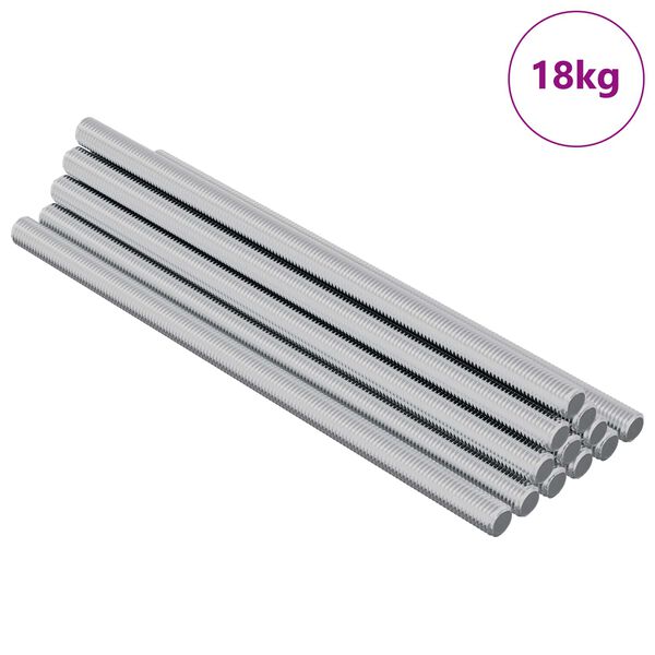 vidaXL Tige filet&eacute;e 900 pcs Argent&eacute; Acier
