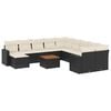vidaXL Salon de jardin 12 pcs avec coussins noir r&eacute;sine tress&eacute;e