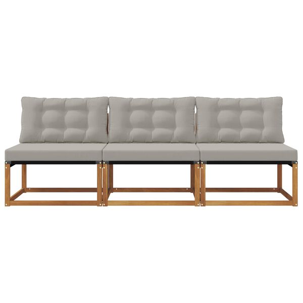 vidaXL 3 Pi&egrave;ce Sofa de milieu ext&eacute;rieur Bois d'Acacia Massif Naturel