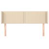vidaXL T&ecirc;te de lit avec oreilles Cr&egrave;me 147x16x78/88 cm Tissu