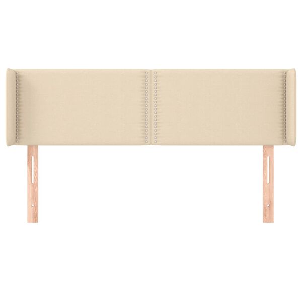 vidaXL T&ecirc;te de lit avec oreilles Cr&egrave;me 147x16x78/88 cm Tissu