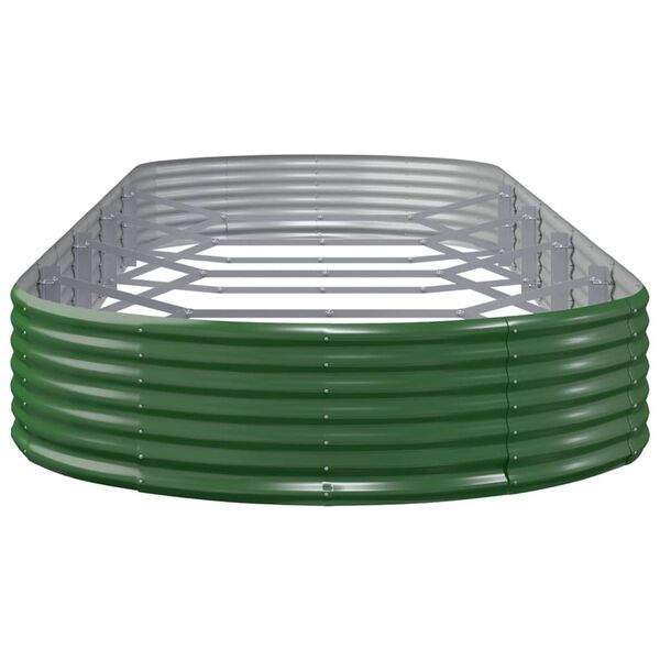 vidaXL Lit sur&eacute;lev&eacute; de jardin Acier galvanis&eacute; 450x140x36cm Vert