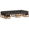 vidaXL Ensemble de canap&eacute;s d'ext&eacute;rieur 11 pcs Naturel et noir