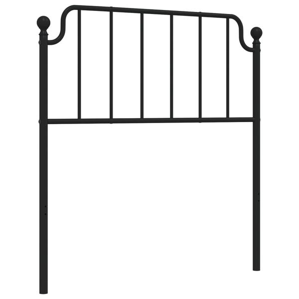 vidaXL T&ecirc;te de lit de remplacement m&eacute;tal noir 90 cm