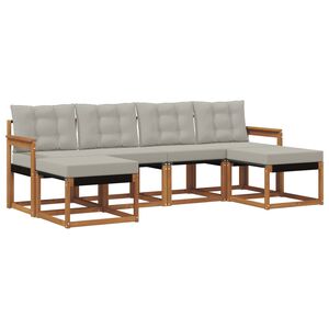 vidaXL Ensemble de canap&eacute;s d'ext&eacute;rieur 6 pcs Gris Naturel et Clair