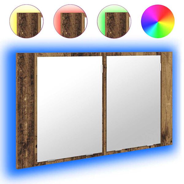 vidaXL Armoire Miroir de Salle de Bain Bois Ancien 80 x 12 x 45 cm