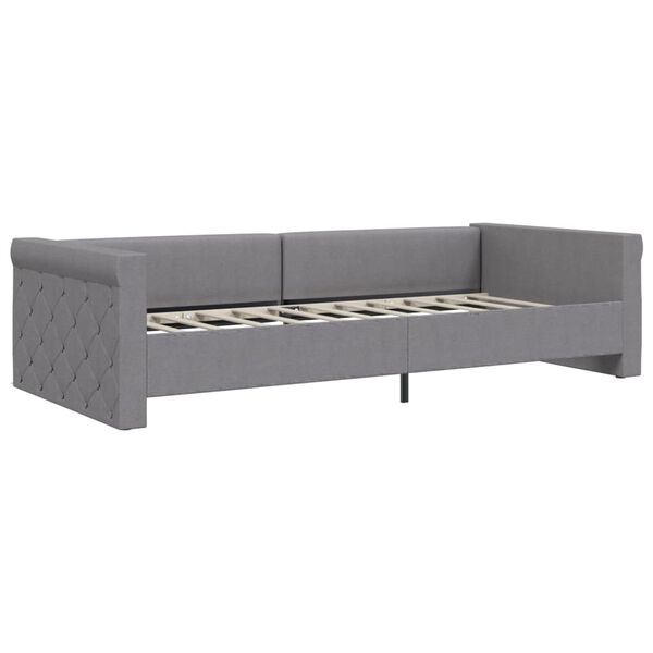 vidaXL Lit avec &eacute;clairage USB Gris clair Tissu 90x200 cm