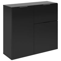 FMD Commode avec tiroir et portes 89,1x31,7x81,3 cm noir