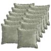 vidaXL Housse de coussin 12 pc HOUTEN Vert 40 x 40 cm Tissu Chenille
