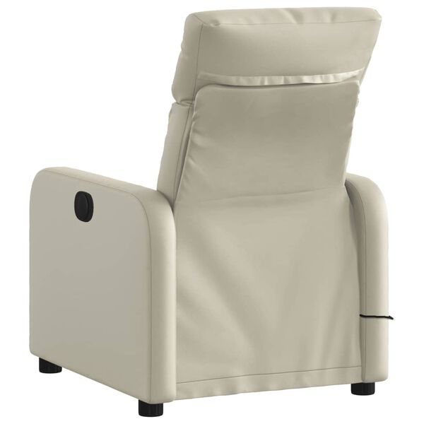vidaXL Fauteuil inclinable de massage Cr&egrave;me Similicuir