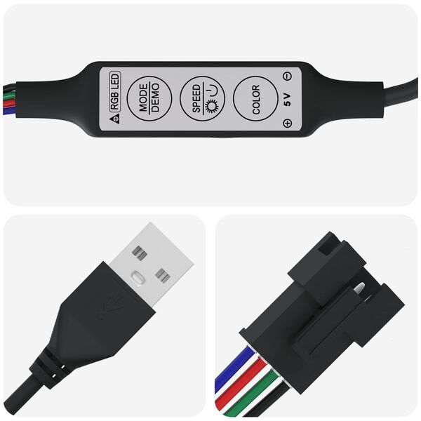 vidaXL Bande LED 4 pcs Noir et Transparent 130 x 0,8 x 0,3 cm