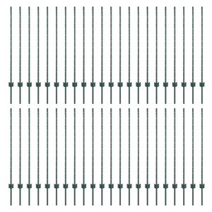 vidaXL Poteau de cl&ocirc;ture ench&acirc;ss&eacute; 44 pi&egrave;ces Vert 160 cm