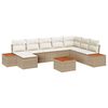 vidaXL Ensemble de canap&eacute; de jardin 9 pc Beige Poly rotin