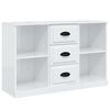 vidaXL Buffets 3 pcs blanc brillant bois d'ing&eacute;nierie