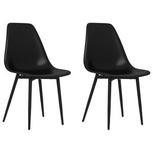 vidaXL Chaises &agrave; manger lot de 2 noir PP