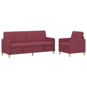 vidaXL Canap&eacute; avec rangement 2 pc Bordeaux Polyester