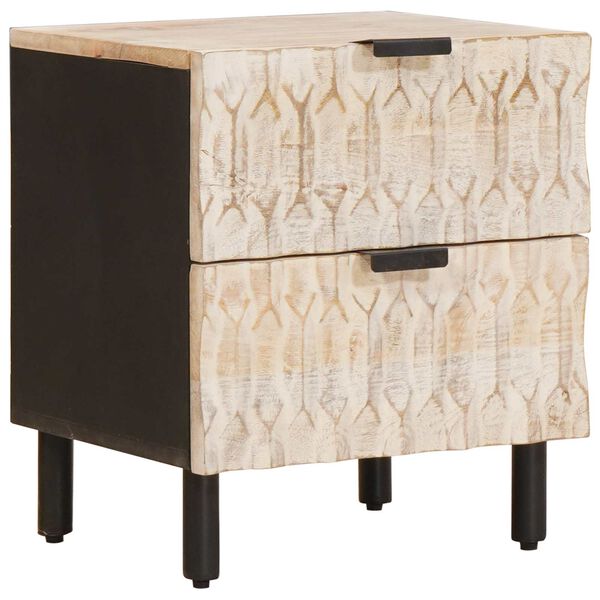 vidaXL Cabinet de chevet avec tiroir 2 pcs Blanc 40 x 33 x 46 cm