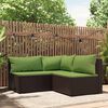 vidaXL Salon de jardin 3 pcs avec coussins marron résine tressée