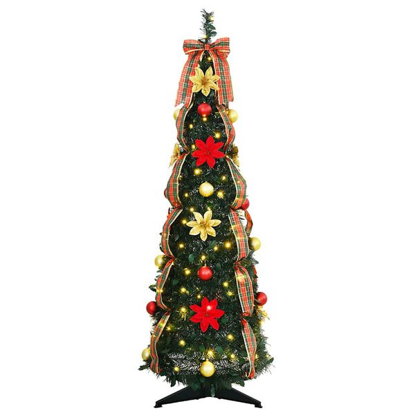 vidaXL Sapin de No&euml;l artificiel avec 50 LED Vert 125 cm PVC