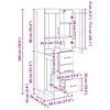 vidaXL Haut Armoire Bois ancien 69,5 x 34 x 180 cm Bois d'ing&eacute;nierie
