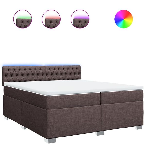 vidaXL Sommier &agrave; lattes de lit avec matelas Marron fonc&eacute; 200x200 cm