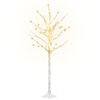 vidaXL Bouleau blanc &agrave; LED 96 LED Blanc chaud 180 cm