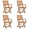 vidaXL Chaises pliables d'ext&eacute;rieur lot de 4 Bois d'acacia solide