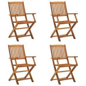 vidaXL Chaises pliables d'ext&eacute;rieur lot de 4 Bois d'acacia solide