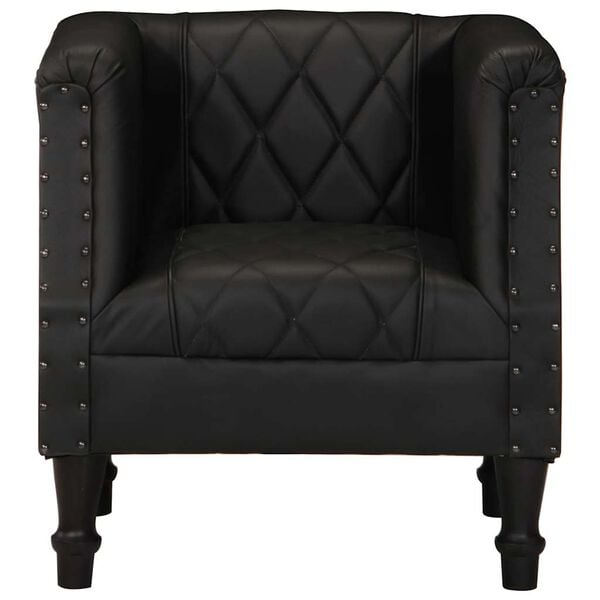 vidaXL Chaise cabriolet Noir Cuir v&eacute;ritable de ch&egrave;vre