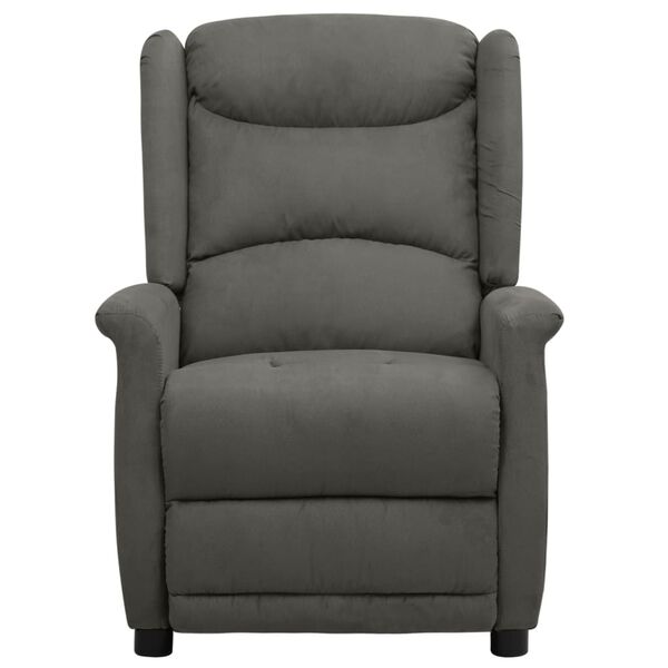 vidaXL Fauteuil &eacute;lectrique de massage Gris fonc&eacute; Tissu microfibre