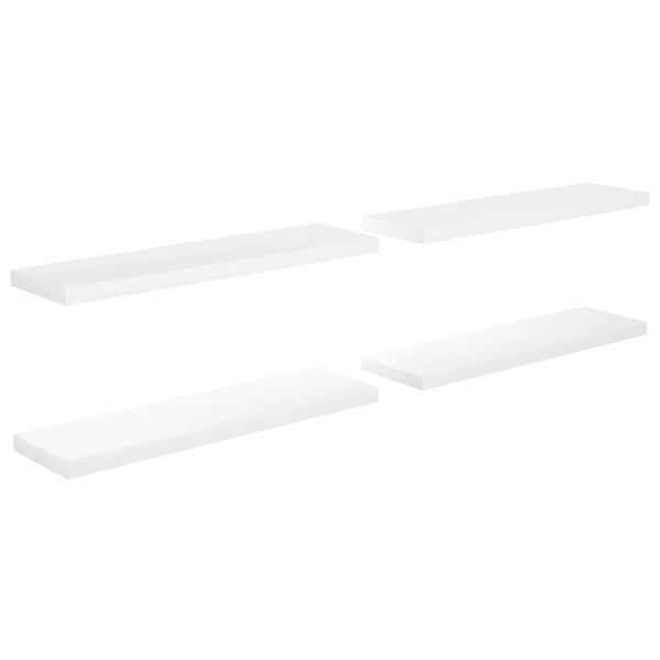vidaXL Étagère murale flottante 4 pcs Blanc brillant 90x23,5x3,8cm MDF