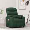 vidaXL Fauteuil &eacute;lectrique de massage Vert fonc&eacute; Tissu