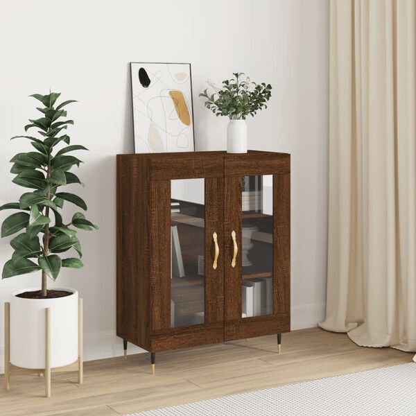 vidaXL Buffet ch&ecirc;ne marron 69,5x34x90 cm bois d'ing&eacute;nierie