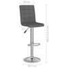 vidaXL Tabourets de bar lot de 2 gris fonc&eacute; tissu