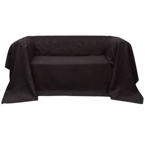 vidaXL Housse de canap&eacute; Micro-su&egrave;de Marron 140x210 cm