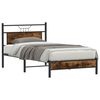 vidaXL Cadre de lit sans matelas chêne fumé 107x203 cm bois ingénierie