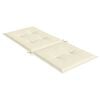 vidaXL Coussins de chaise de jardin dossier haut lot de 6 crème tissu