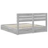 vidaXL Lit de Rangement Gris Sonoma 200 x 200 cm Bois d'ing&eacute;nierie