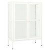 vidaXL Buffet Blanc 75x35x105 cm Acier et verre