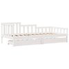 vidaXL Lit de jour et tiroirs sans matelas blanc 90x190 cm bois massif