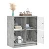 vidaXL Armoire latérale avec portes en verre gris béton 68x37x75,5 cm