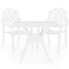 vidaXL Ensemble de bistro 3 pcs Aluminium coul&eacute; Blanc